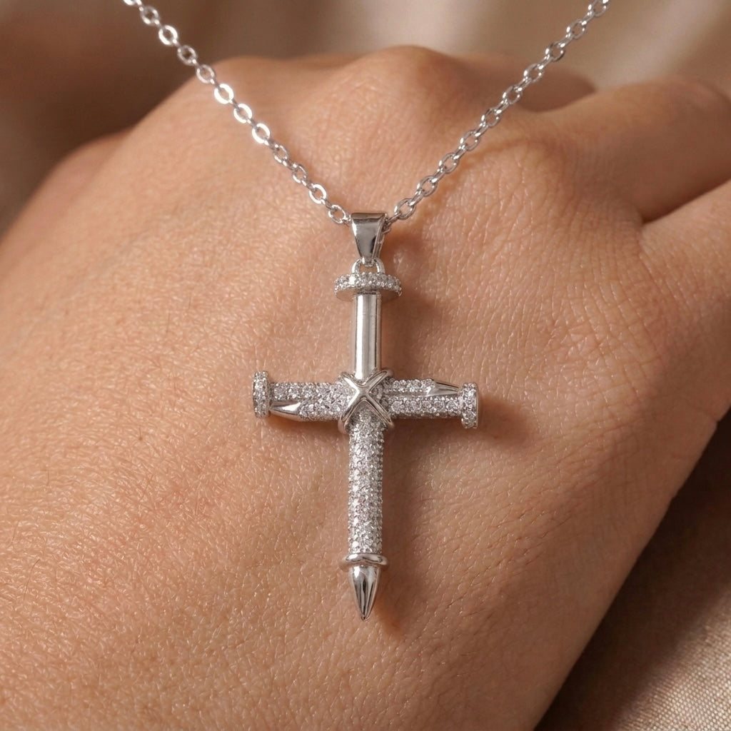 Colier cu Pandantiv Cruce - Gold/Silver