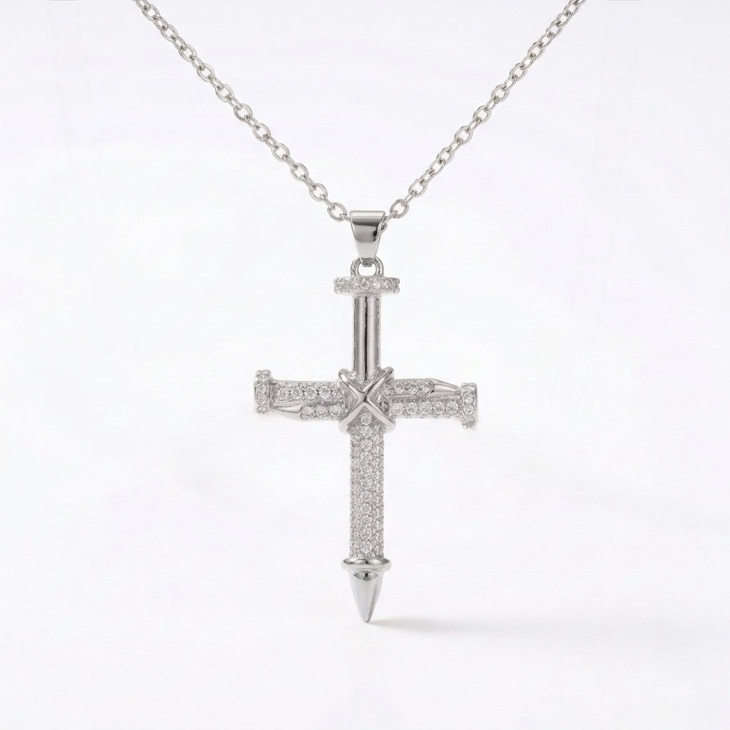 Colier cu Pandantiv Cruce - Gold/Silver