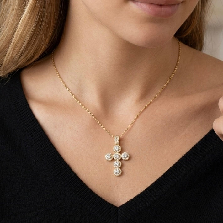 Colier Cruce II placat cu Aur