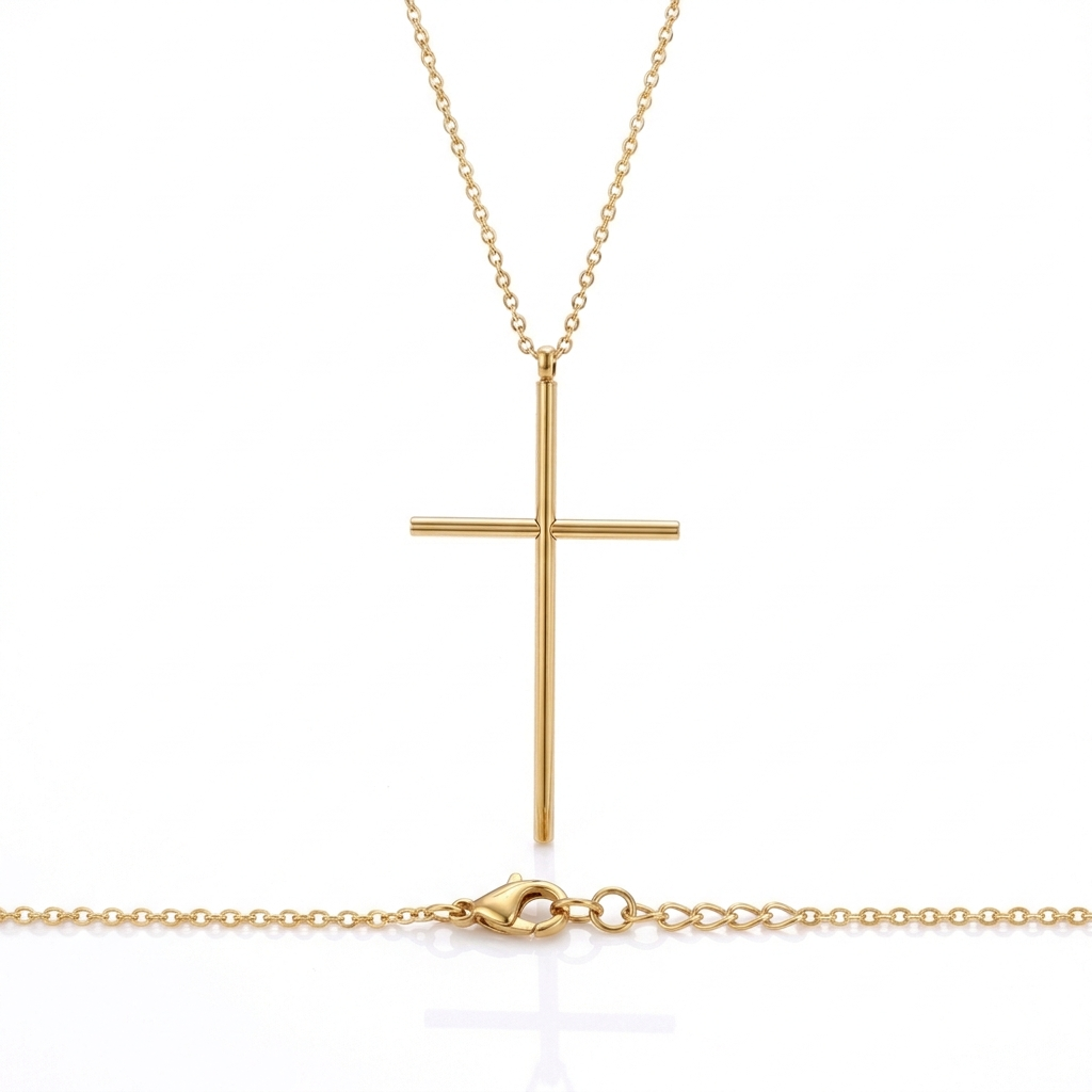 Colier Cruce Liniară Silver/Gold