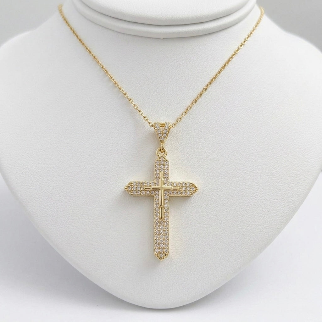 ✨ Colier Cruce placat cu Aur