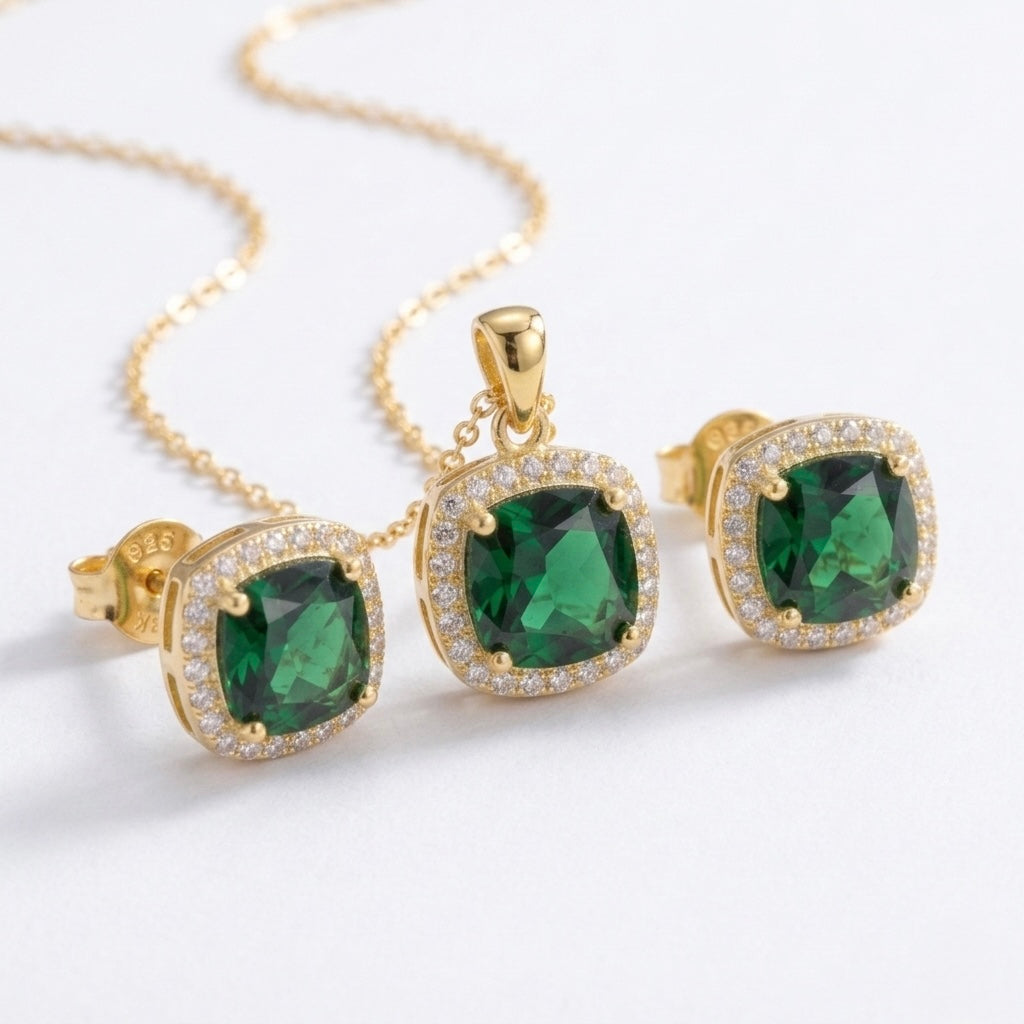 Set Bijuterii din Argint 925 Placat cu Aur