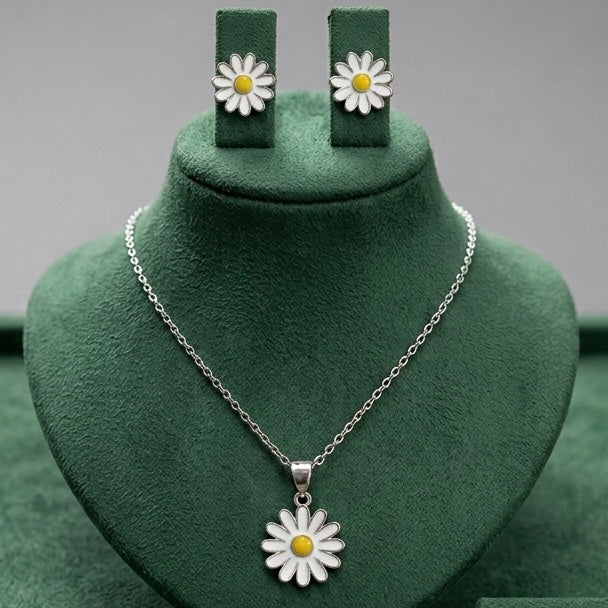 🌼 Set Floare de Soare din Argint 925