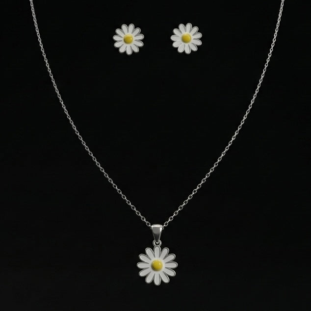 🌼 Set Floare de Soare din Argint 925