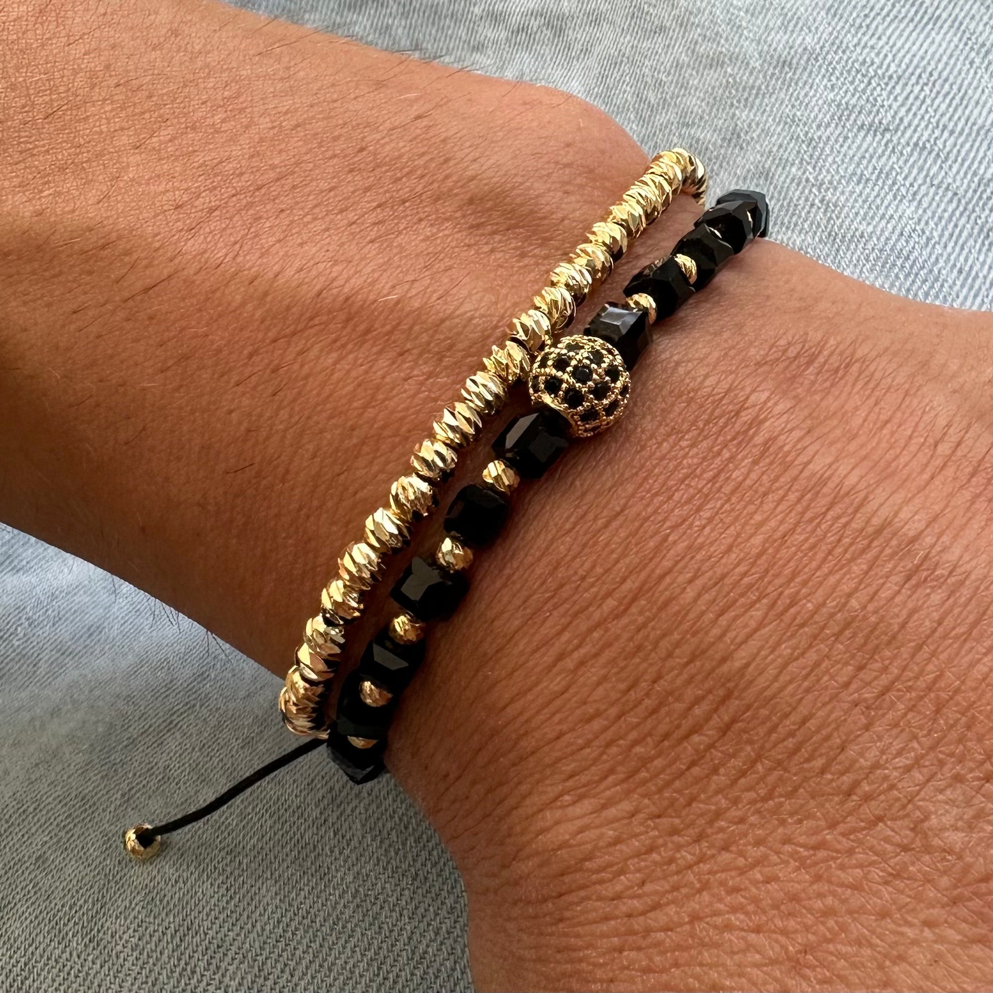 Set 2 Brățări Bărbațești Black & Gold – Power Duo