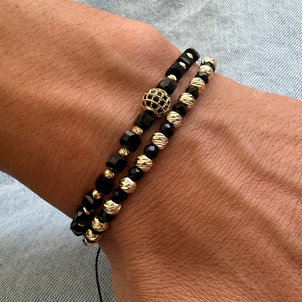 Set 2 Brățări Bărbațești Black & Gold – Power Duo