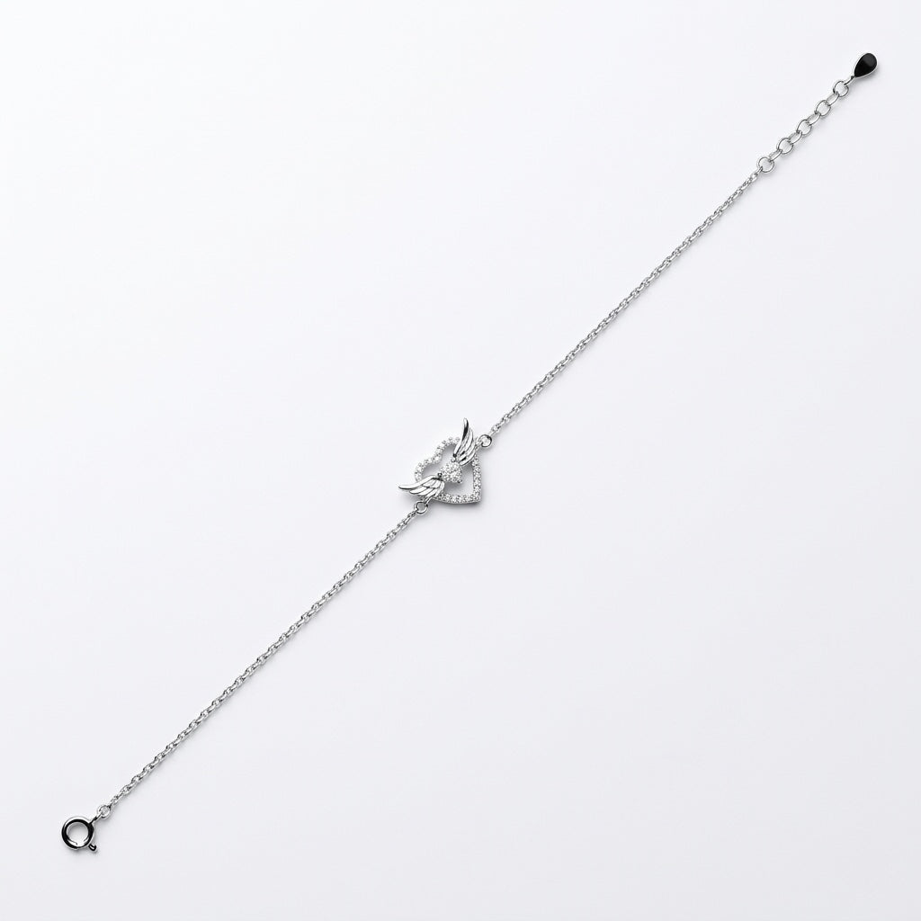 Brățară din Argint 925 cu Pandantiv Inimă