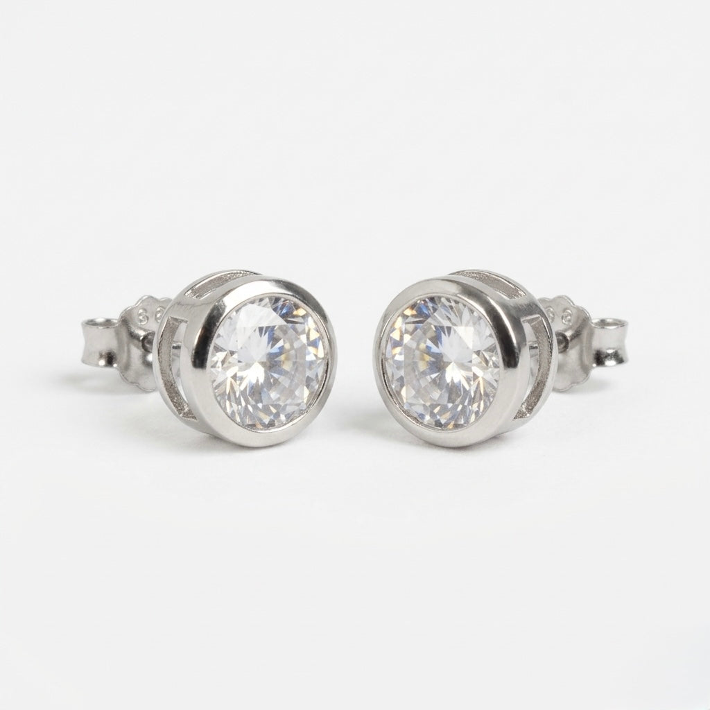 Cercei Round Tennis din Argint