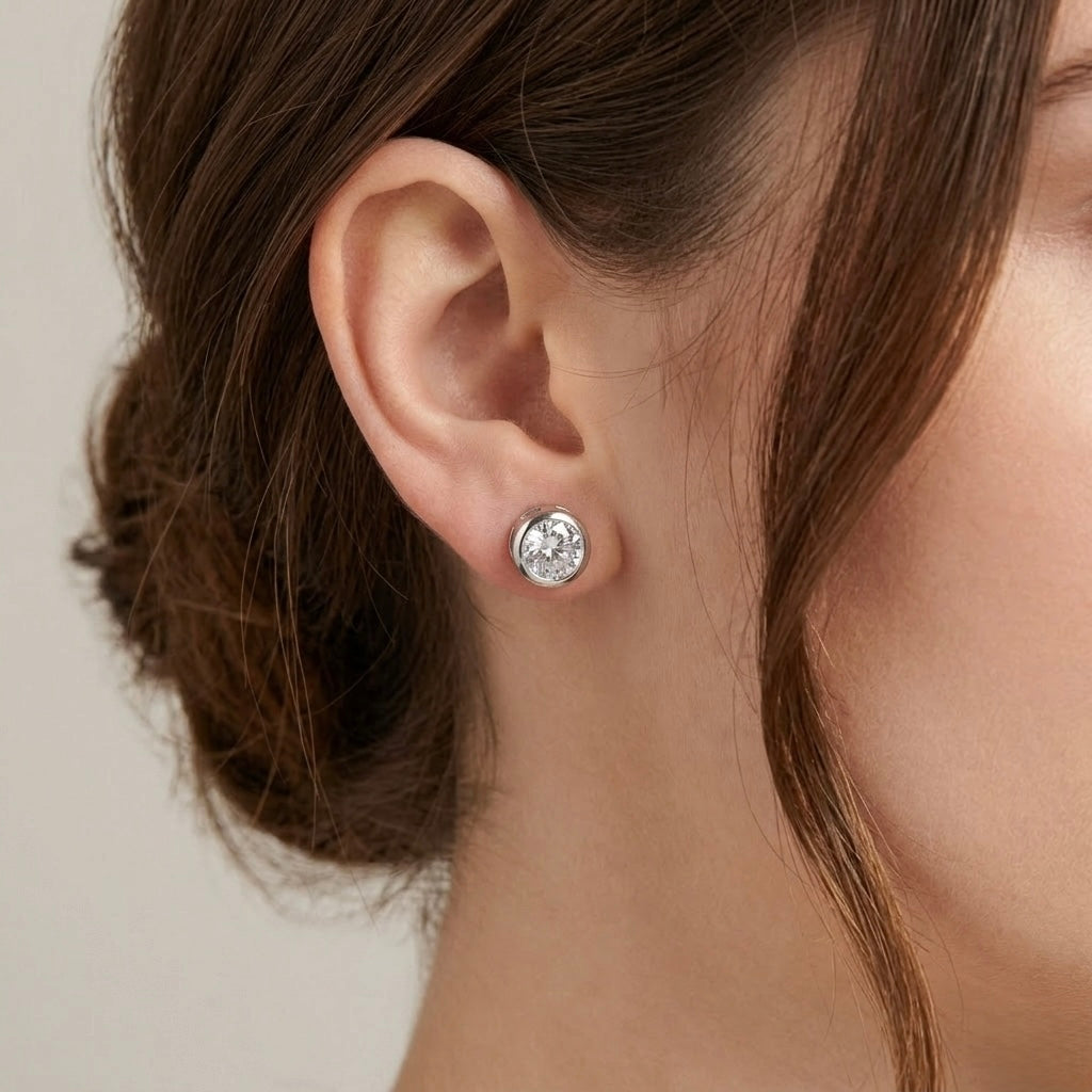 Cercei Round Tennis din Argint