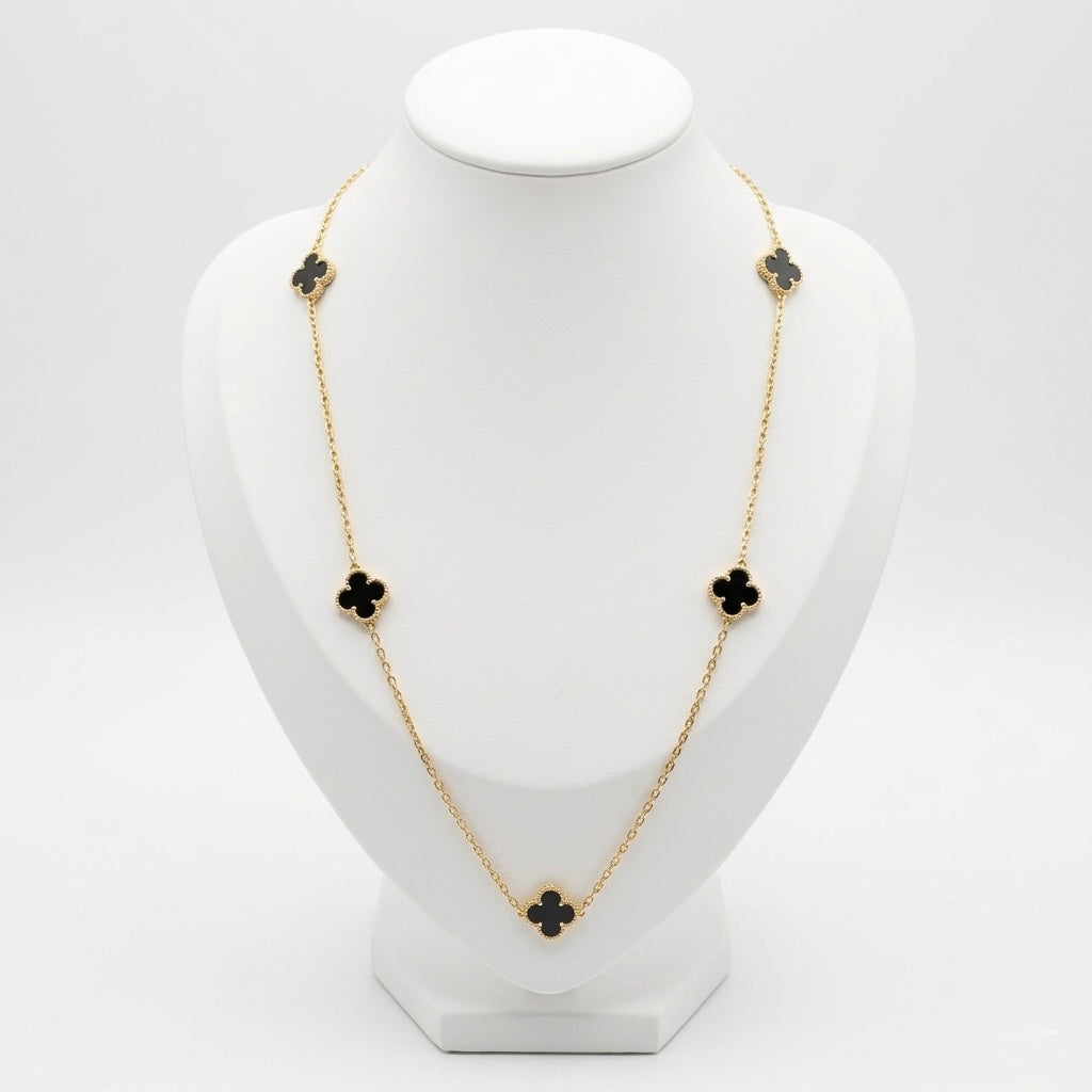 🟡 Colier Clover Gold 90 cm Placat cu Aur