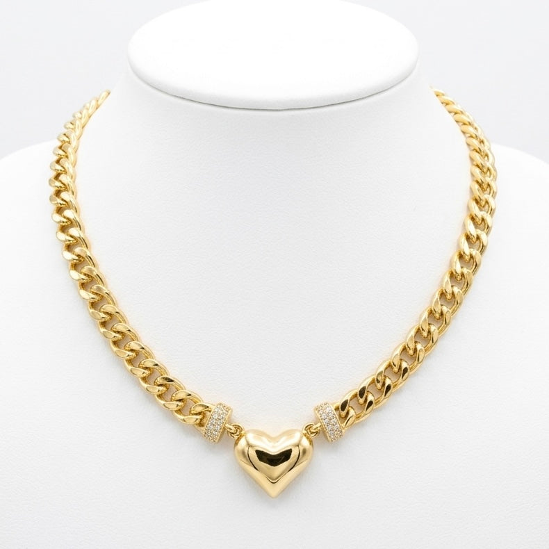 Colier Golden Heart Placat cu Aur 18K