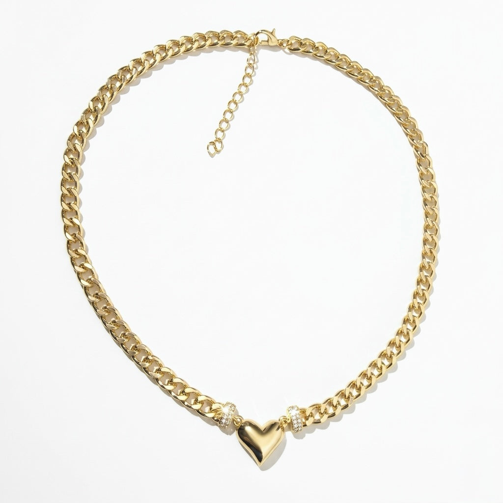 Colier Golden Heart Placat cu Aur 18K