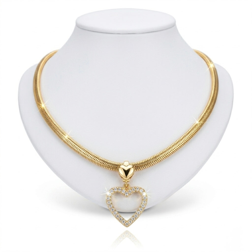 Colier Inima placat cu Aur18K