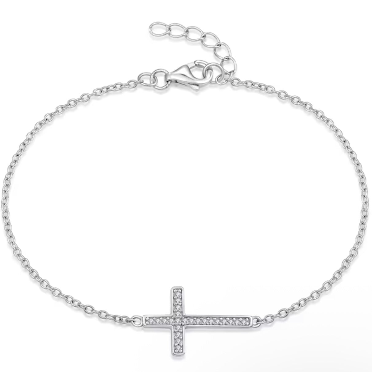 ✝️💎 Brățară Cruce din Argint 925 cu Zirconia