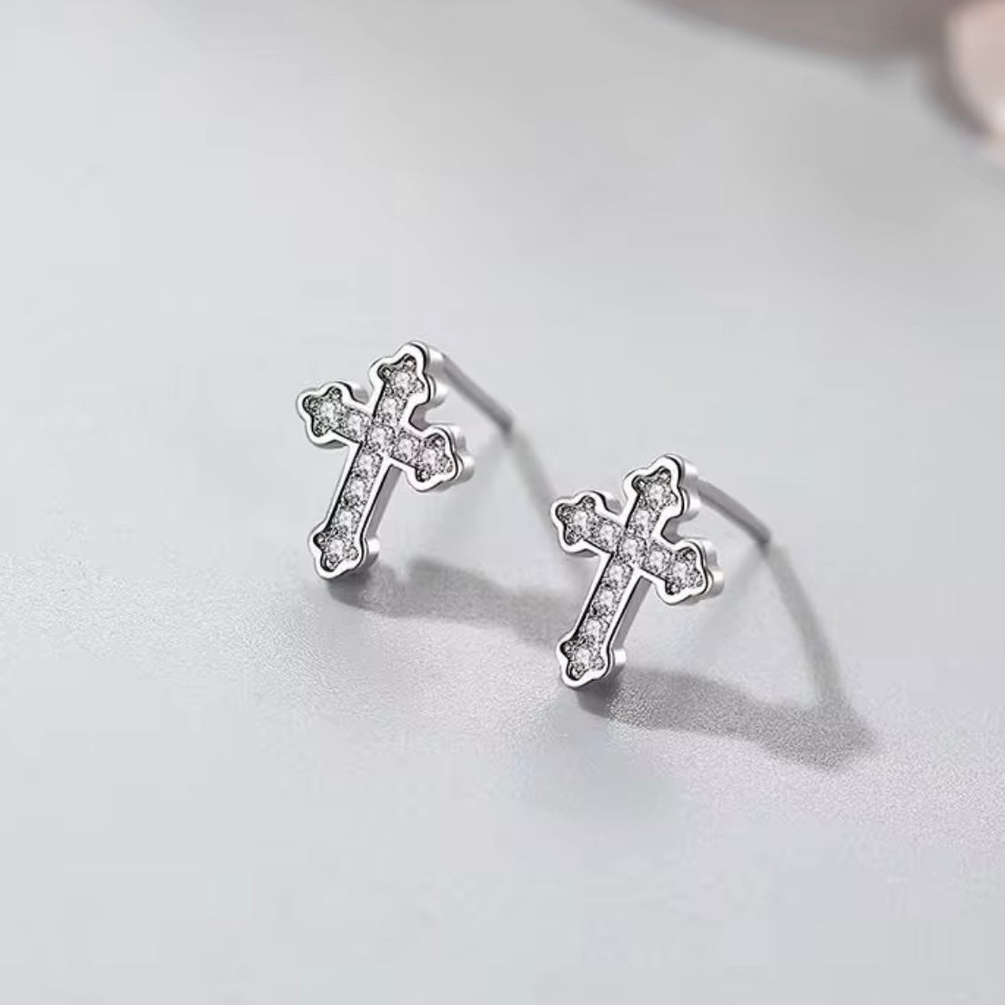 ✝️💎 Cercei Cruce din Argint 925 cu Zirconia