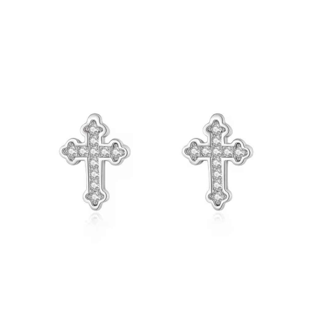 ✝️💎 Cercei Cruce din Argint 925 cu Zirconia