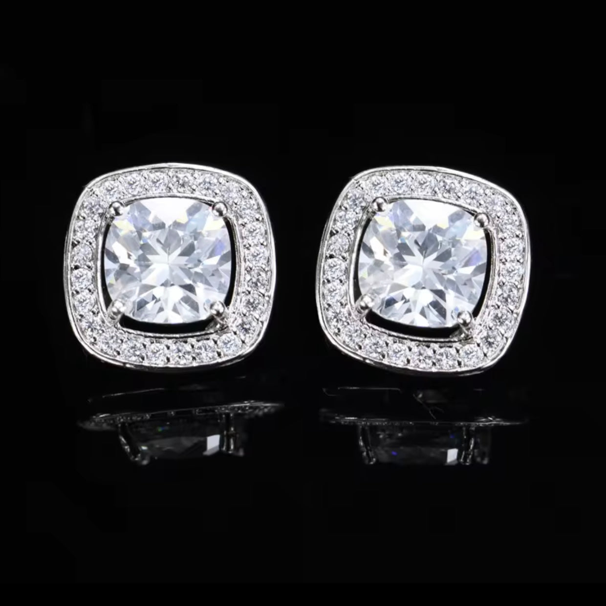 🔲 Cercei Big Square din Argint – Îndrăzneți