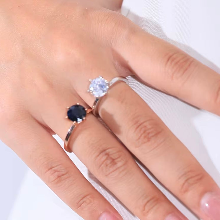 💚 Inel Reglabil din Argint 925 cu Piatra Verde Zirconia