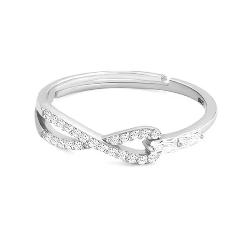 ♾️ Inel Reglabil din Argint 925 și Pietre Zirconia