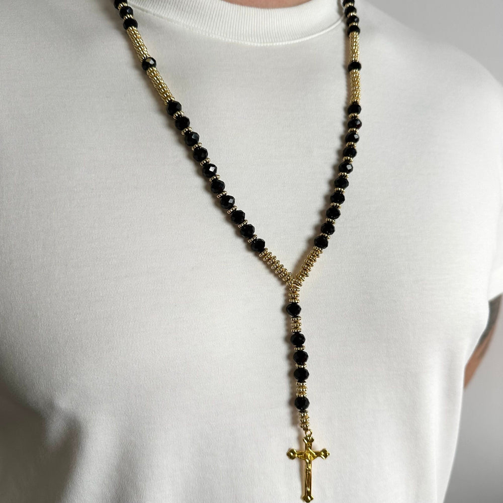 Colier Black-Gold Cross