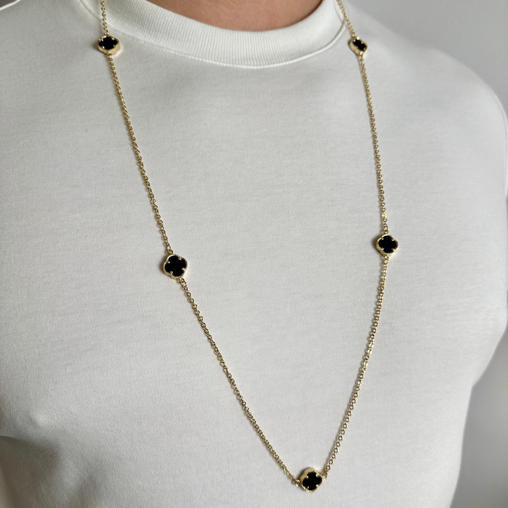 🟡 Colier Clover Gold 90 cm Placat cu Aur