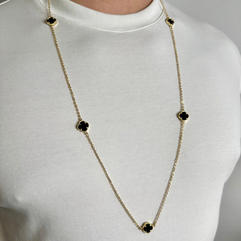 🟡 Colier Clover Gold 90 cm Placat cu Aur