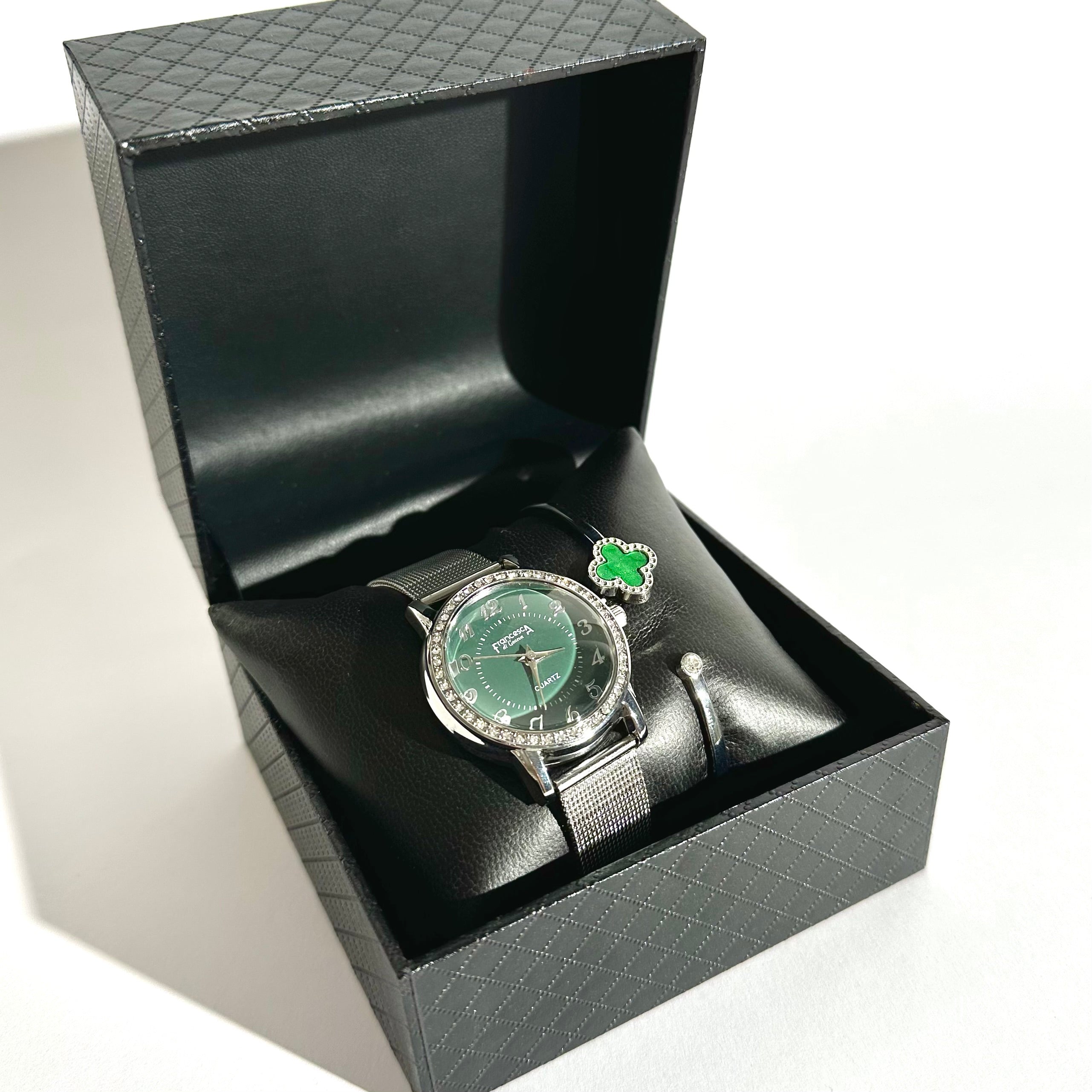 ⌚ Set Ceas & Brățară Francesca – Silver Edition