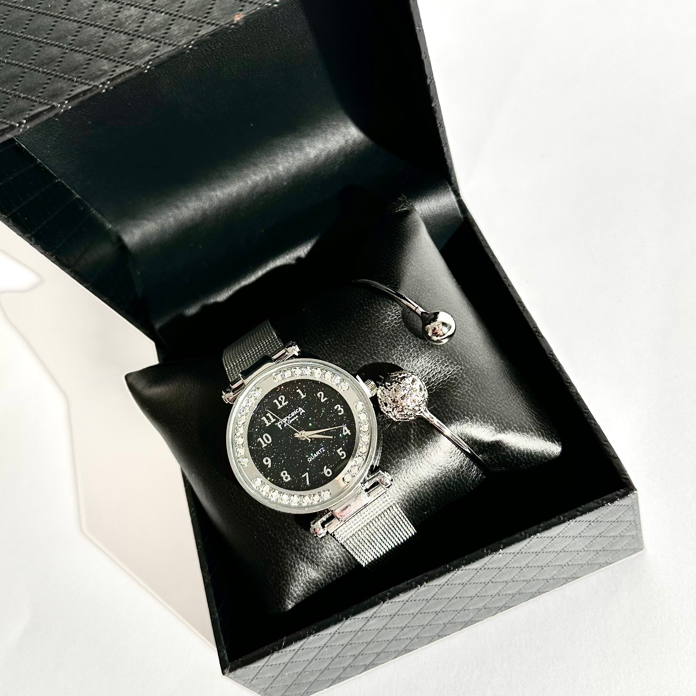 ✨ Set Ceas & Brățară Silver – Eleganță Modernă