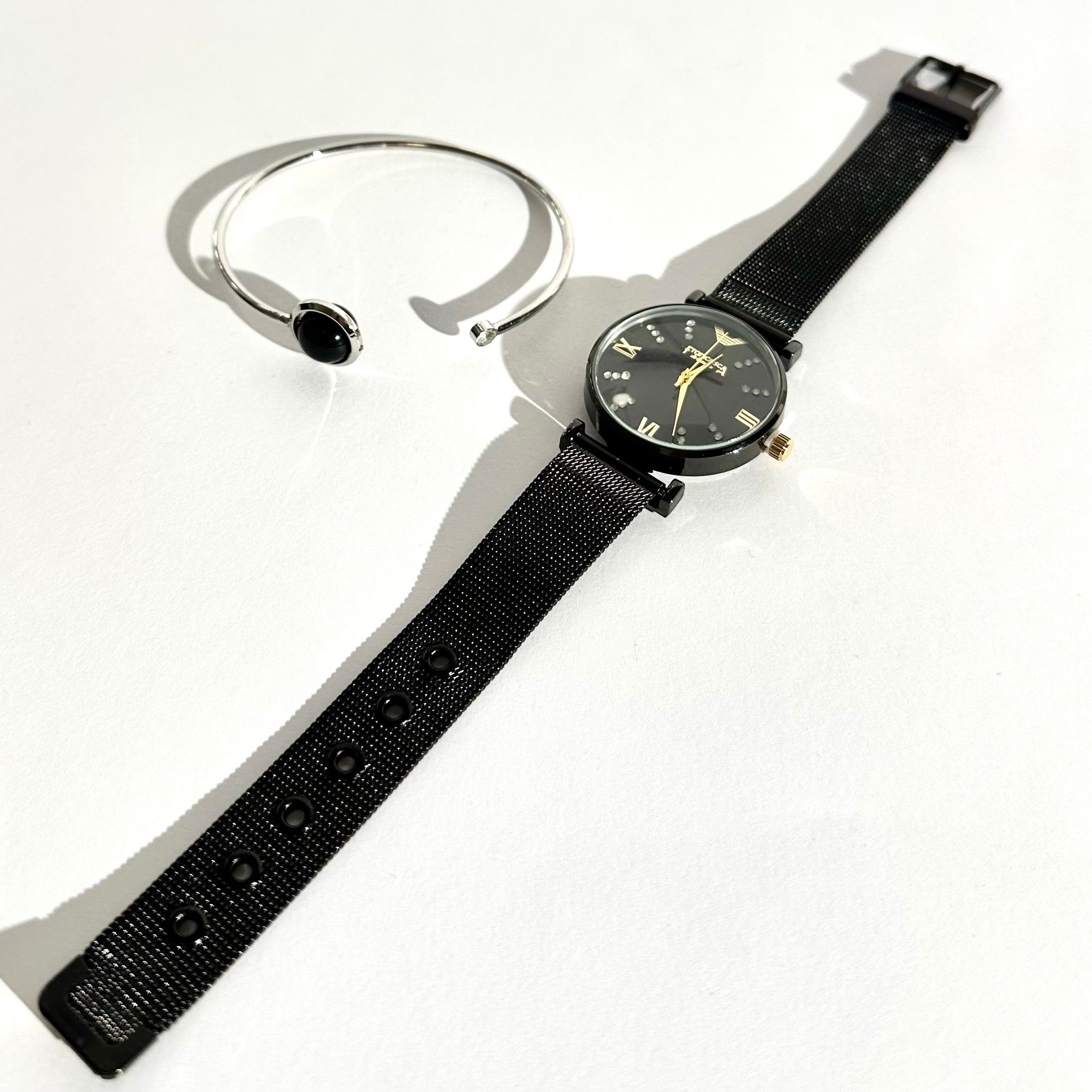 ✨ Set Ceas & Brățară Black Elegance