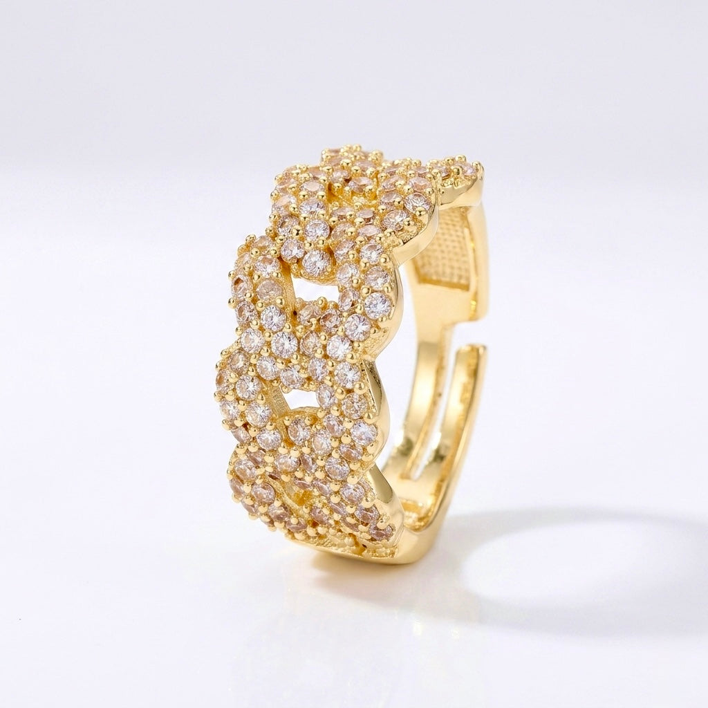 Inel Cuban Placat cu Aur de 18K