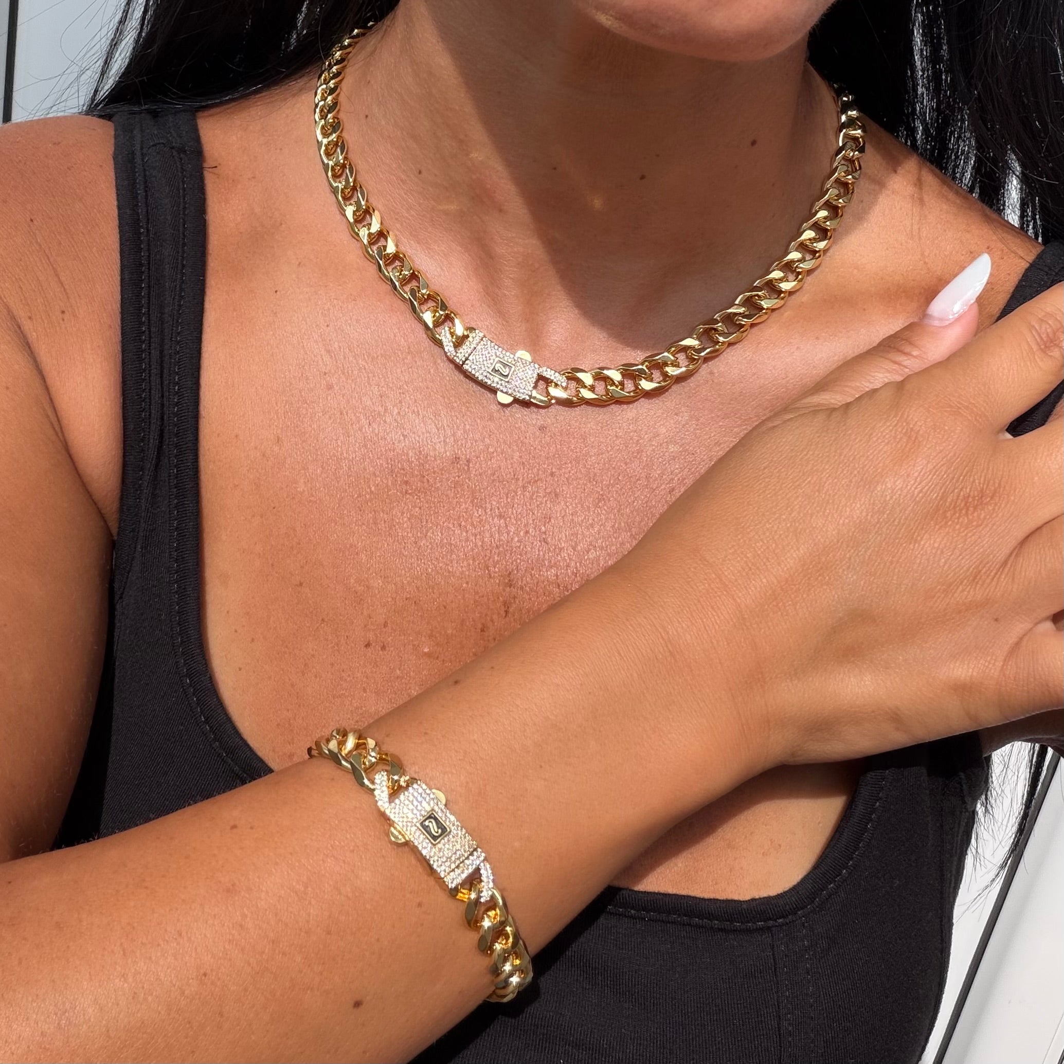 Set Monaco 8MM placat cu Aur de 18K