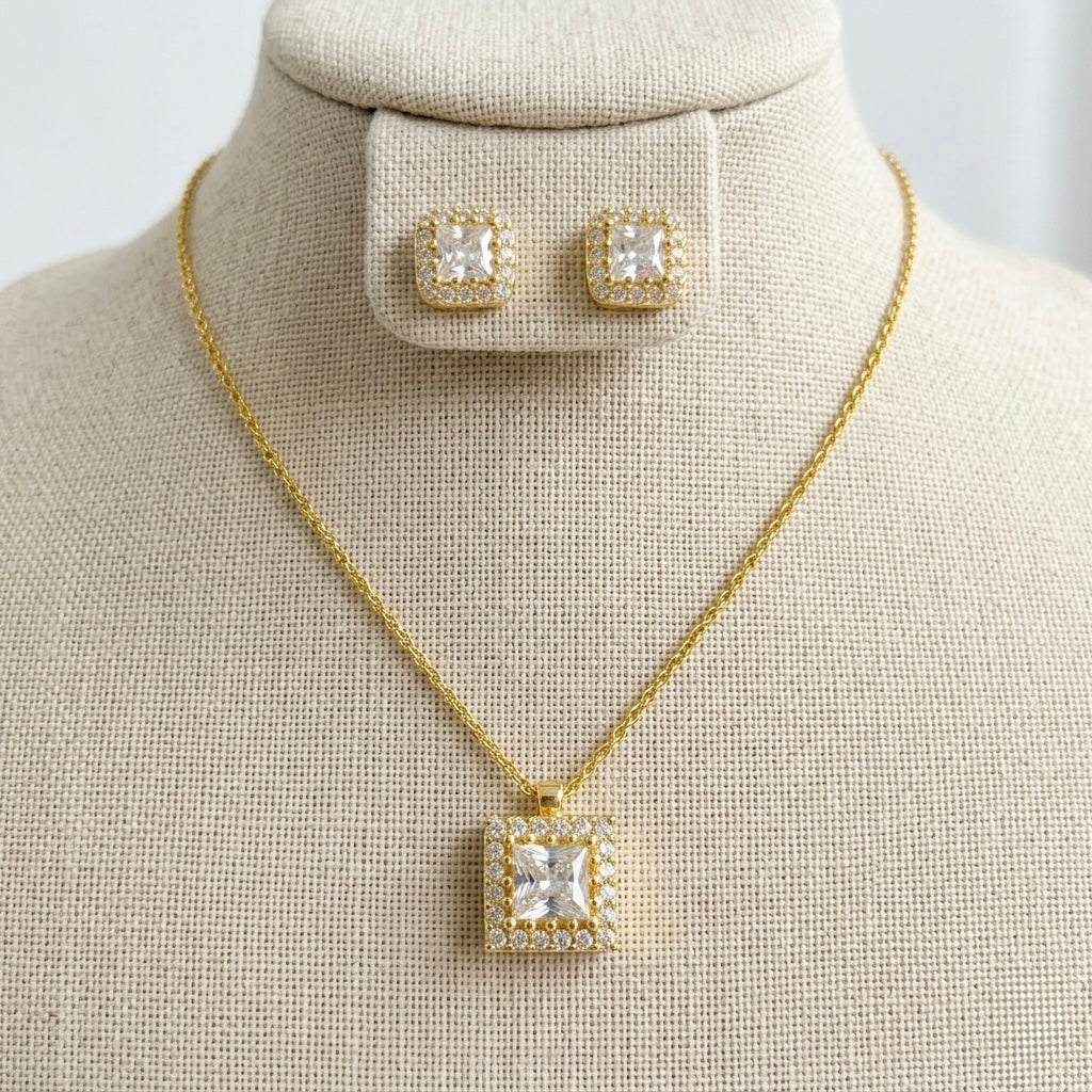 Set Bijuterii din Argint 925 Placat cu Aur