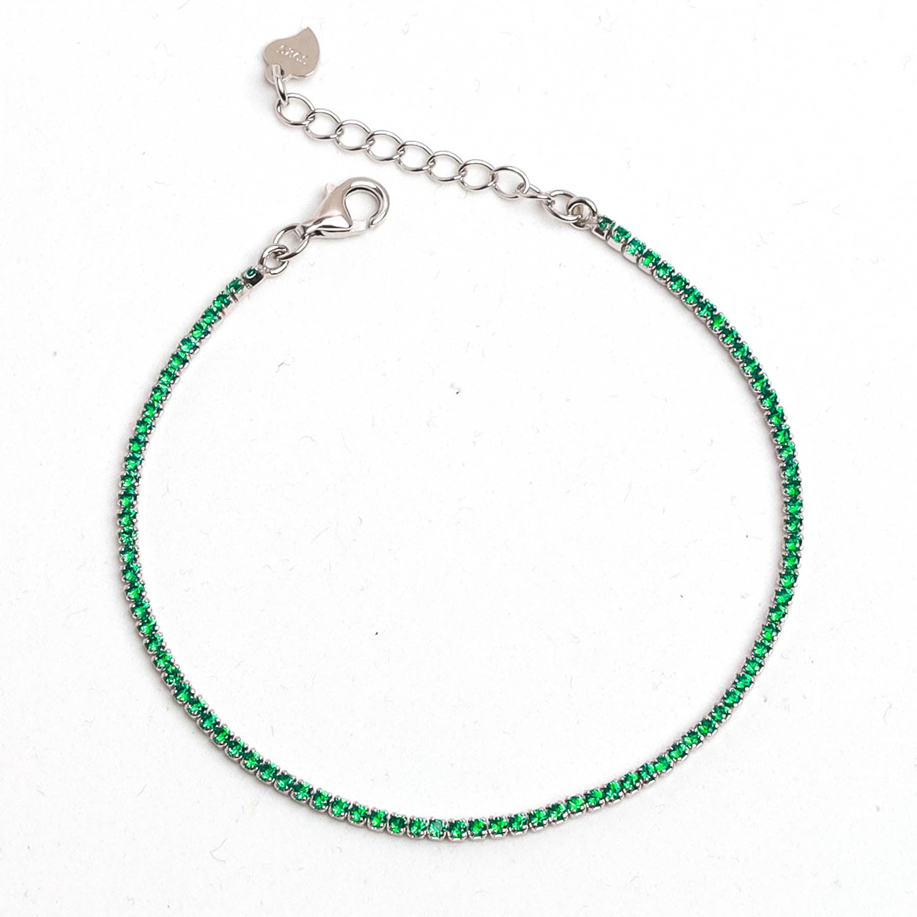 Bratara Tennis 925 cu Piatra Verde